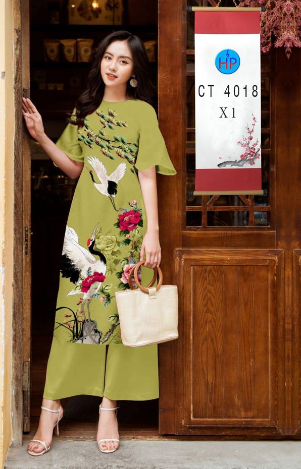 Vải Áo Dài Chim Hạc mới ra AD CT4018