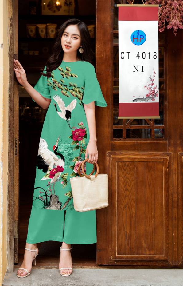 Vải Áo Dài Chim Hạc mới ra AD CT4018