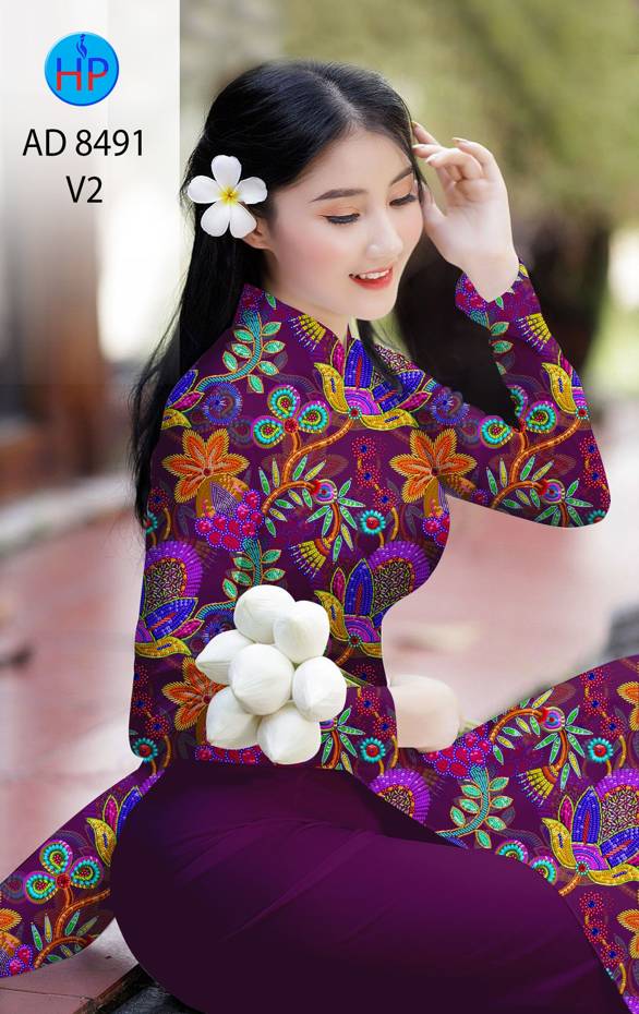 Vải Áo Dài Hoa Đều kiểu mới AD 8491