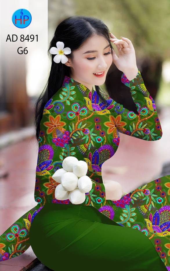 Vải Áo Dài Hoa Đều kiểu mới AD 8491