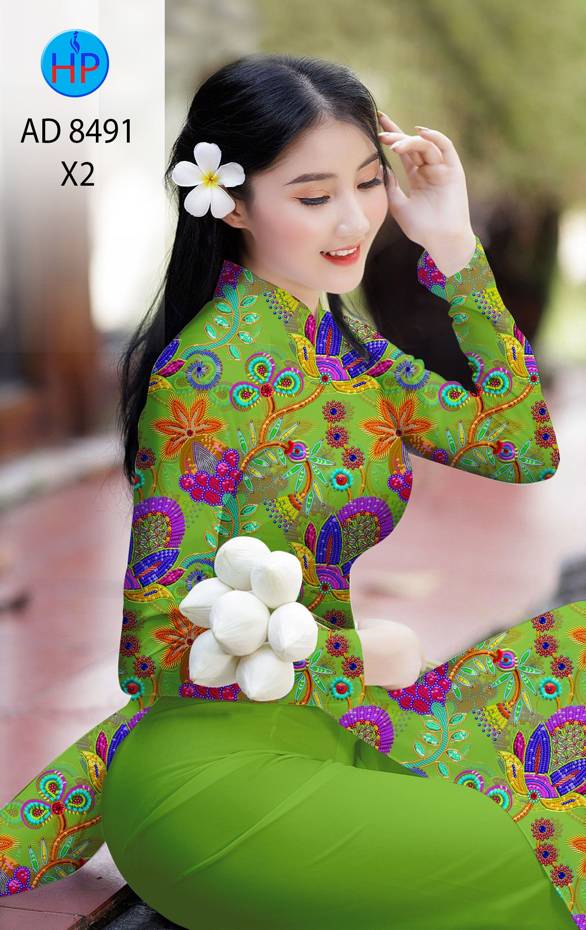 Vải Áo Dài Hoa Đều kiểu mới AD 8491