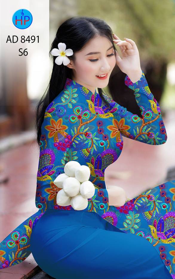 Vải Áo Dài Hoa Đều kiểu mới AD 8491