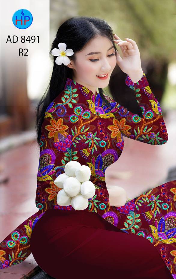 Vải Áo Dài Hoa Đều kiểu mới AD 8491