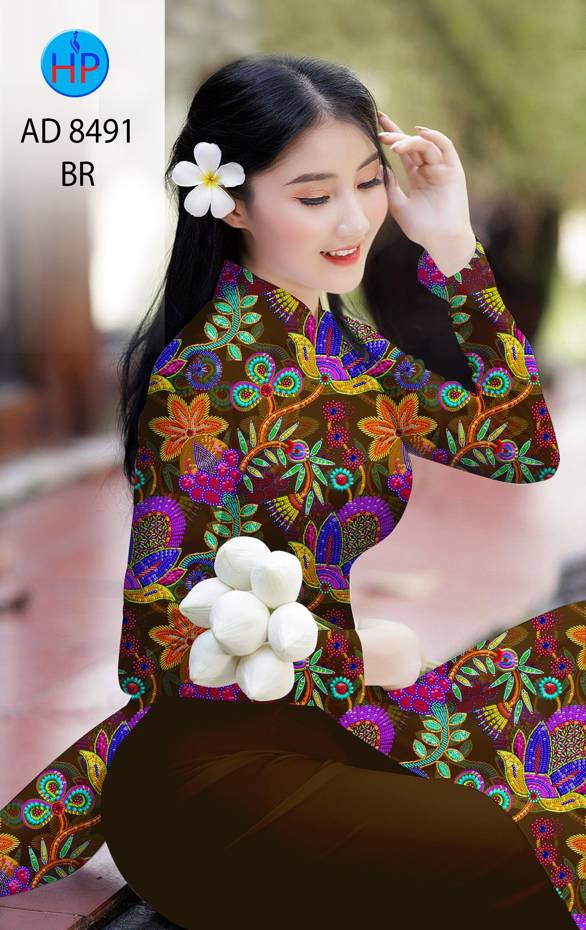 Vải Áo Dài Hoa Đều kiểu mới AD 8491