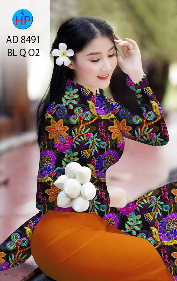 Vải Áo Dài Hoa Đều kiểu mới AD 8491