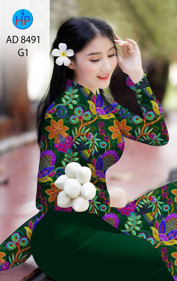 Vải Áo Dài Hoa Đều kiểu mới AD 8491