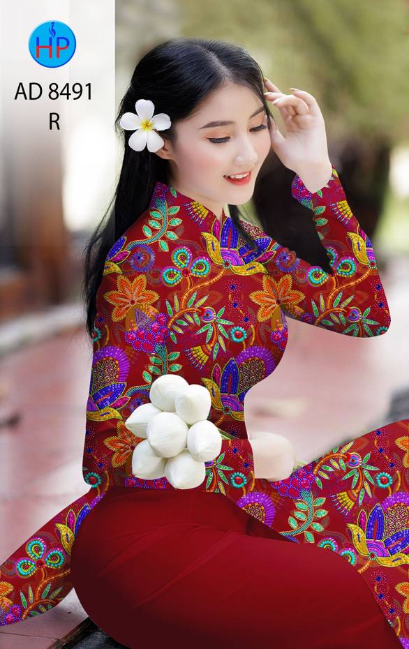 Vải Áo Dài Hoa Đều kiểu mới AD 8491