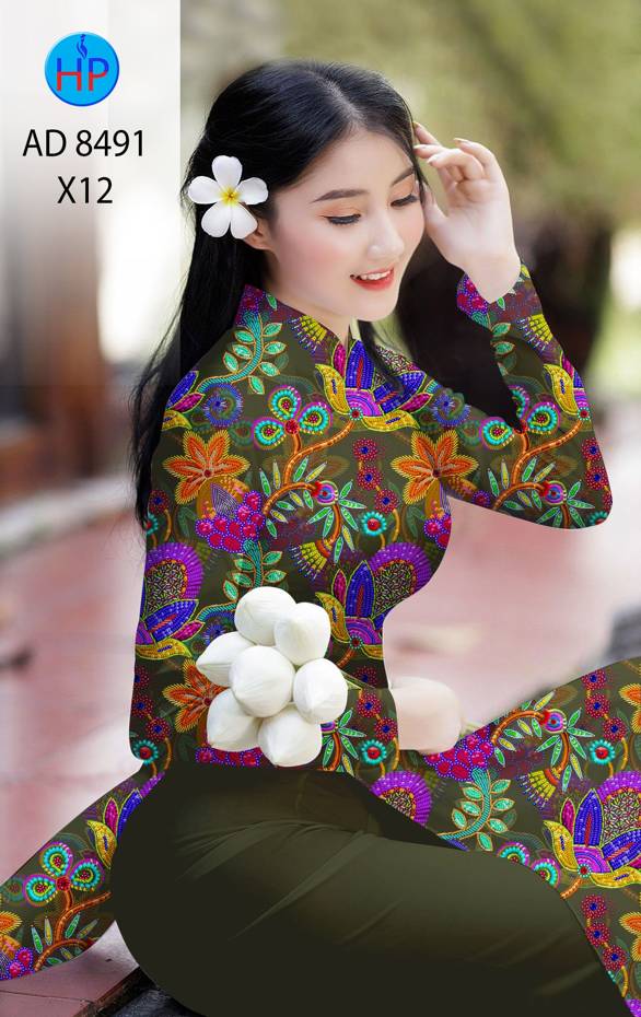 Vải Áo Dài Hoa Đều kiểu mới AD 8491