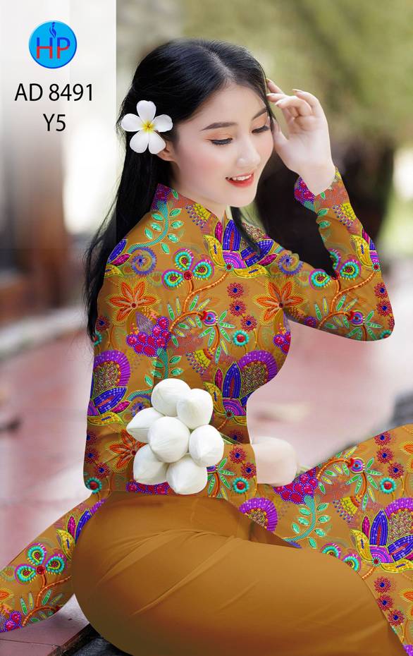 Vải Áo Dài Hoa Đều kiểu mới AD 8491