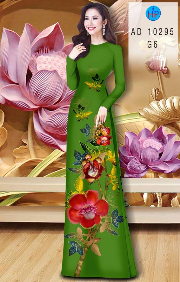 Vải Áo Dài Hoa In 3D mới ra AD 10295 23 Vải Áo Dài Hoa In 3D mới ra AD 10295