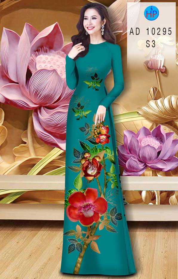 Vải Áo Dài Hoa In 3D mới ra AD 10295 24 Vải Áo Dài Hoa In 3D mới ra AD 10295