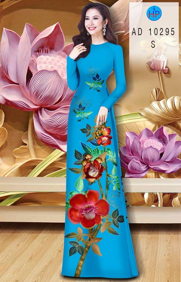 Vải Áo Dài Hoa In 3D mới ra AD 10295 27 Vải Áo Dài Hoa In 3D mới ra AD 10295