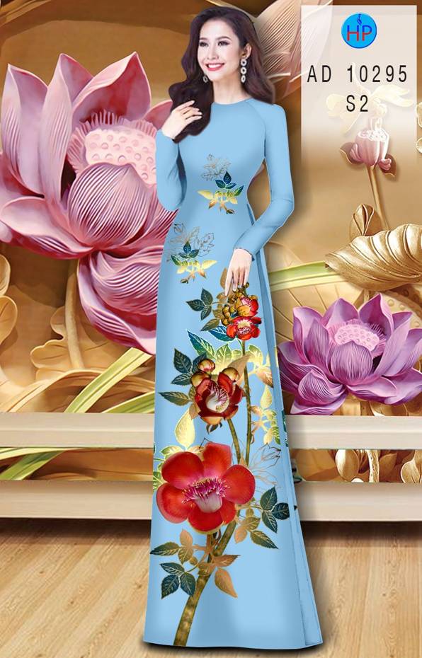 Vải Áo Dài Hoa In 3D mới ra AD 10295 26 Vải Áo Dài Hoa In 3D mới ra AD 10295
