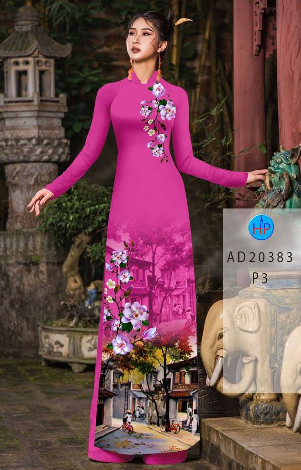 Vải Áo Dài Phong Cảnh kiểu mới AD 20383 28 Vải Áo Dài Phong Cảnh kiểu mới AD 20383