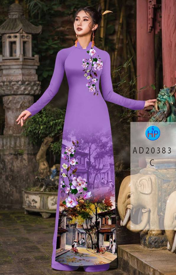 Vải Áo Dài Phong Cảnh kiểu mới AD 20383 30 Vải Áo Dài Phong Cảnh kiểu mới AD 20383