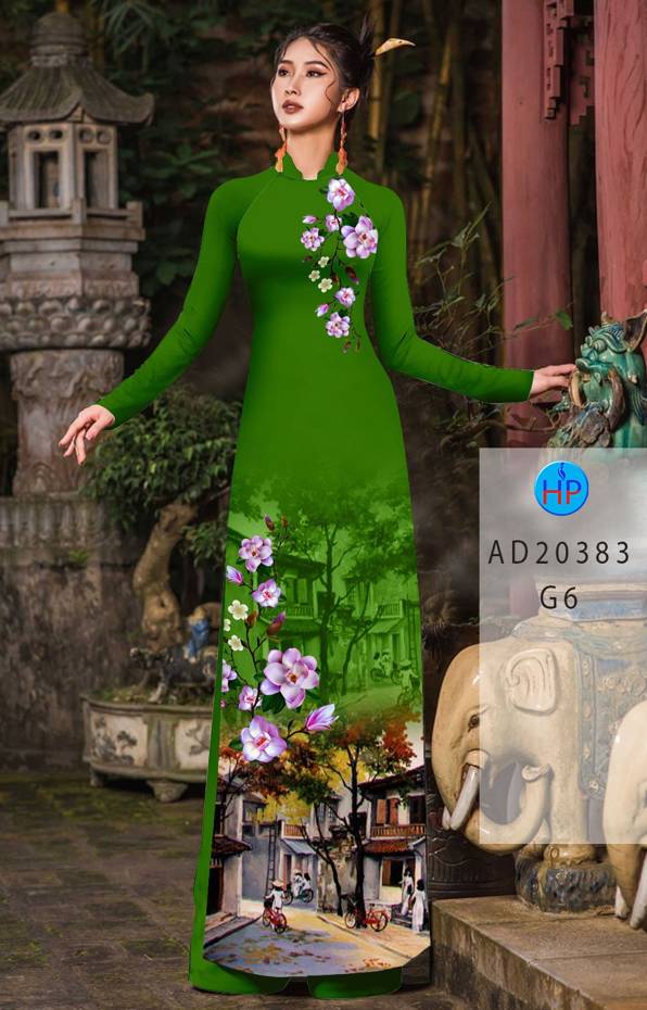 Vải Áo Dài Phong Cảnh kiểu mới AD 20383 34 Vải Áo Dài Phong Cảnh kiểu mới AD 20383