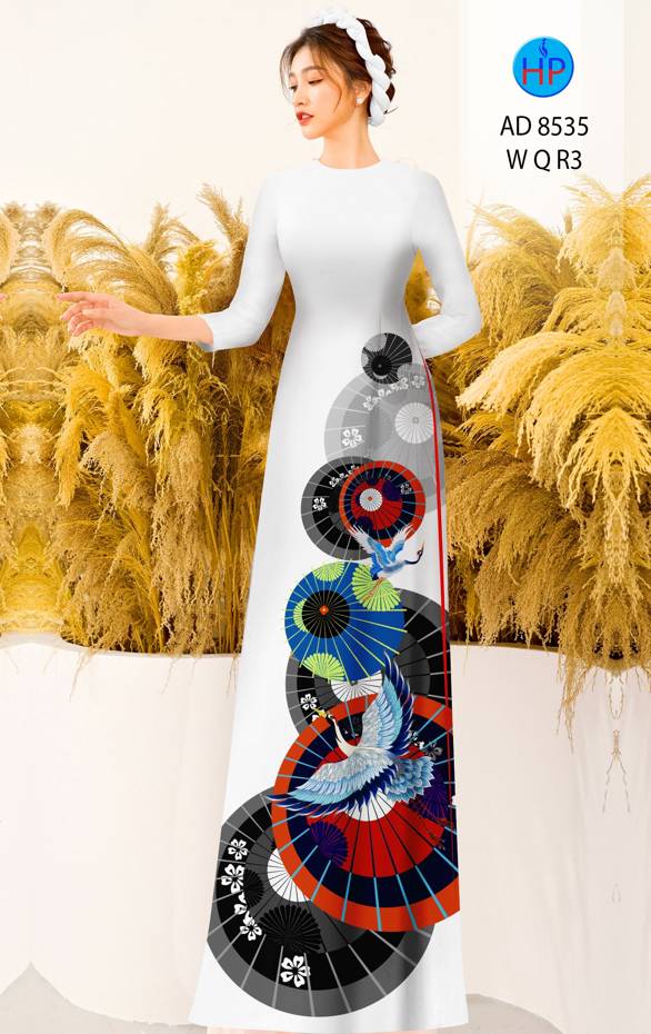 Vải Áo Dài Chim Hạc mới ra AD 8535 30 Vải Áo Dài Chim Hạc mới ra AD 8535