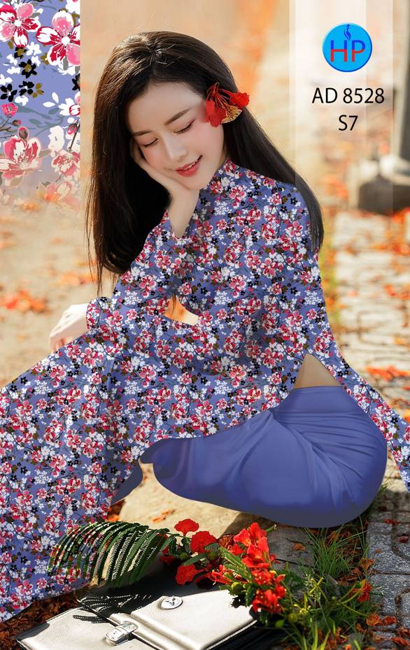 Vải Áo Dài Hoa Đều kiểu mới AD 8528 37 Vải Áo Dài Hoa Đều kiểu mới AD 8528