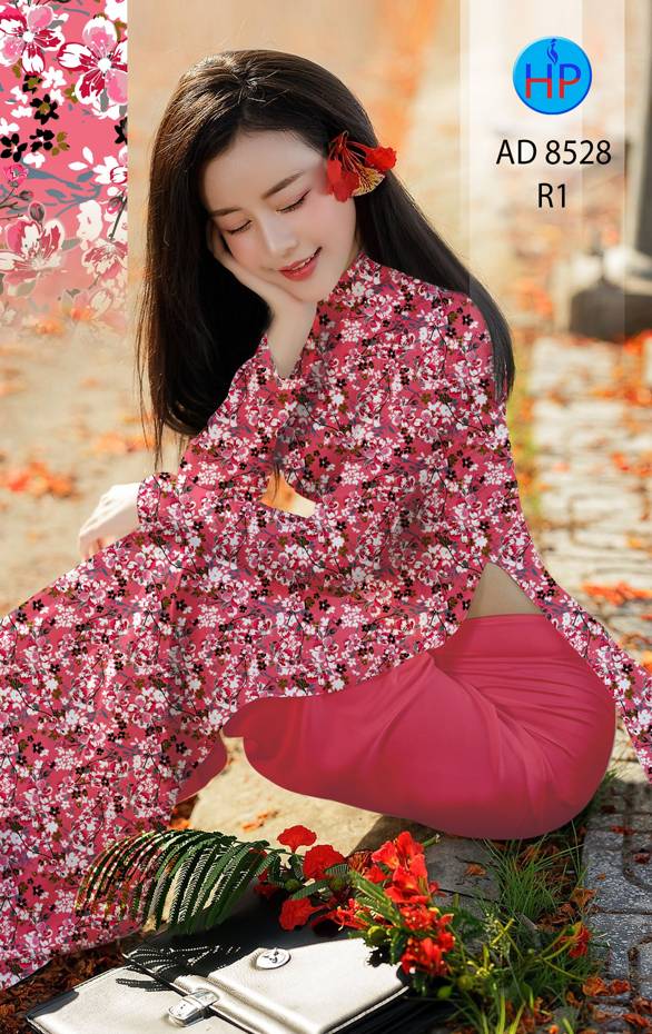 Vải Áo Dài Hoa Đều kiểu mới AD 8528 38 Vải Áo Dài Hoa Đều kiểu mới AD 8528