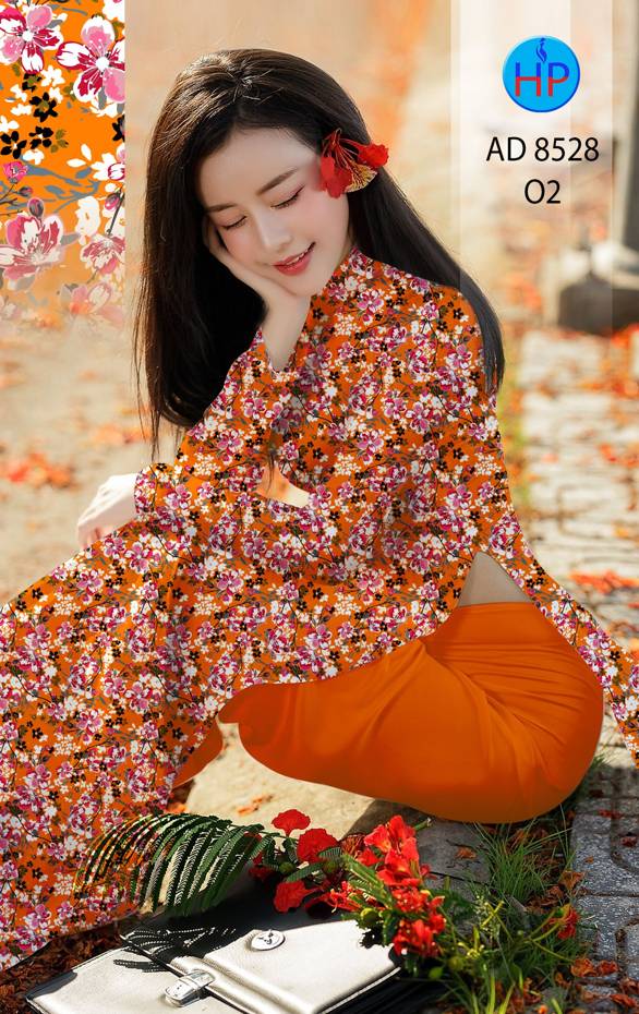 Vải Áo Dài Hoa Đều kiểu mới AD 8528 42 Vải Áo Dài Hoa Đều kiểu mới AD 8528