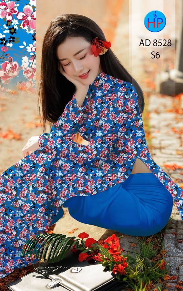 Vải Áo Dài Hoa Đều kiểu mới AD 8528 43 Vải Áo Dài Hoa Đều kiểu mới AD 8528