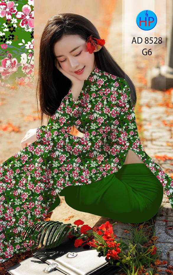 Vải Áo Dài Hoa Đều kiểu mới AD 8528 40 Vải Áo Dài Hoa Đều kiểu mới AD 8528