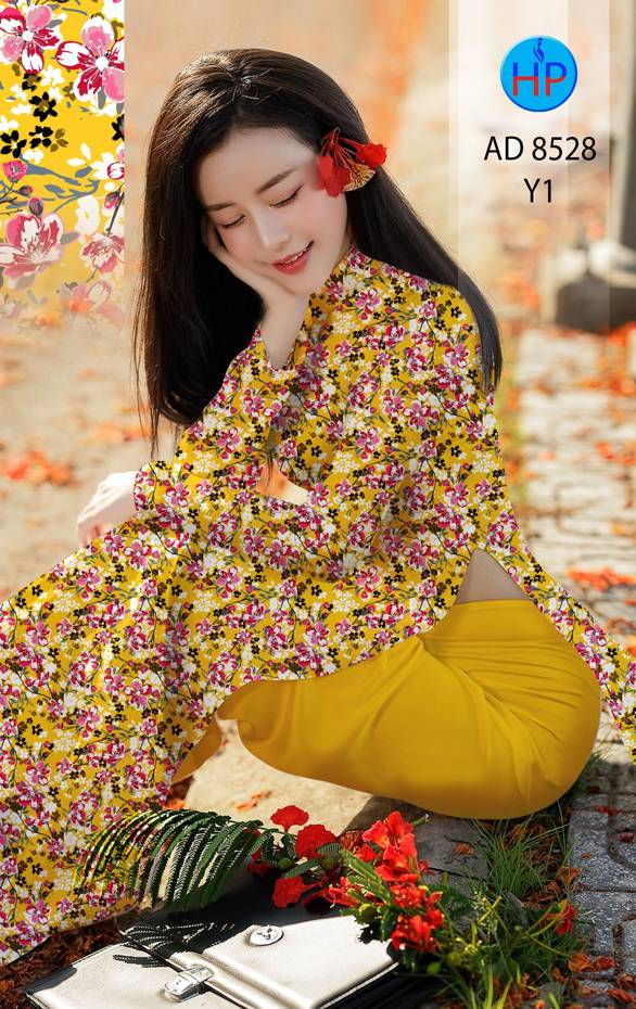 Vải Áo Dài Hoa Đều kiểu mới AD 8528 41 Vải Áo Dài Hoa Đều kiểu mới AD 8528