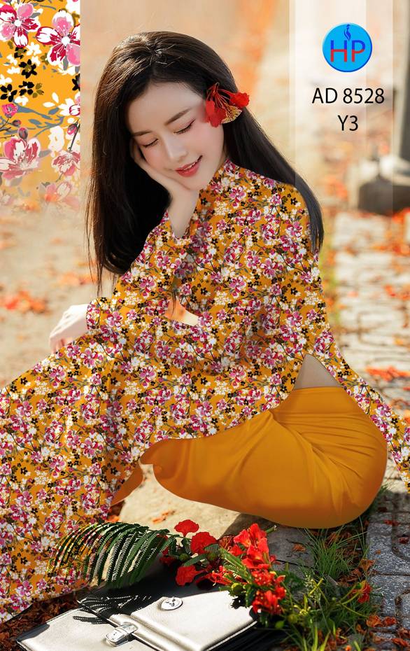 Vải Áo Dài Hoa Đều kiểu mới AD 8528 44 Vải Áo Dài Hoa Đều kiểu mới AD 8528