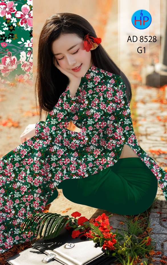 Vải Áo Dài Hoa Đều kiểu mới AD 8528 46 Vải Áo Dài Hoa Đều kiểu mới AD 8528