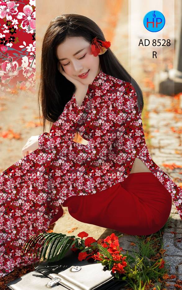 Vải Áo Dài Hoa Đều kiểu mới AD 8528 49 Vải Áo Dài Hoa Đều kiểu mới AD 8528