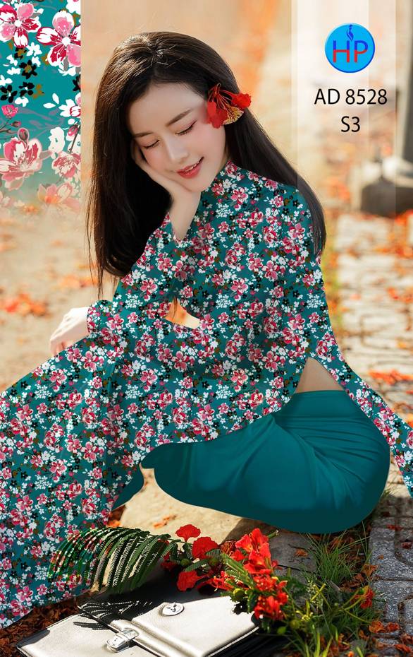 Vải Áo Dài Hoa Đều kiểu mới AD 8528 47 Vải Áo Dài Hoa Đều kiểu mới AD 8528
