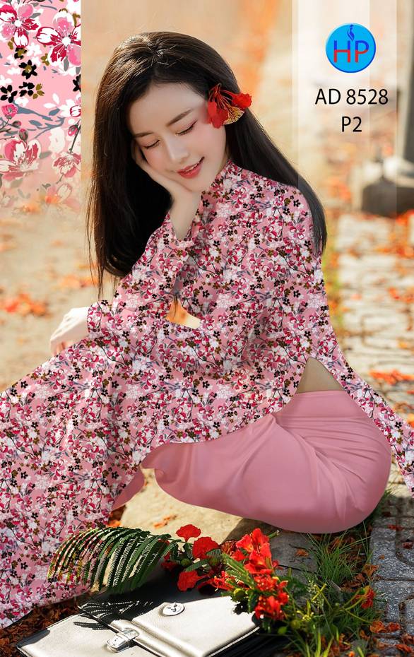 Vải Áo Dài Hoa Đều kiểu mới AD 8528 50 Vải Áo Dài Hoa Đều kiểu mới AD 8528