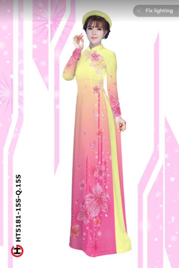 Vải Áo Dài Hoa In 3D thiết kế 2021 AD HT5181