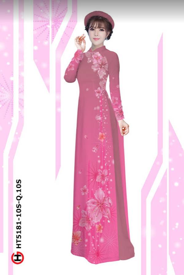 Vải Áo Dài Hoa In 3D thiết kế 2021 AD HT5181