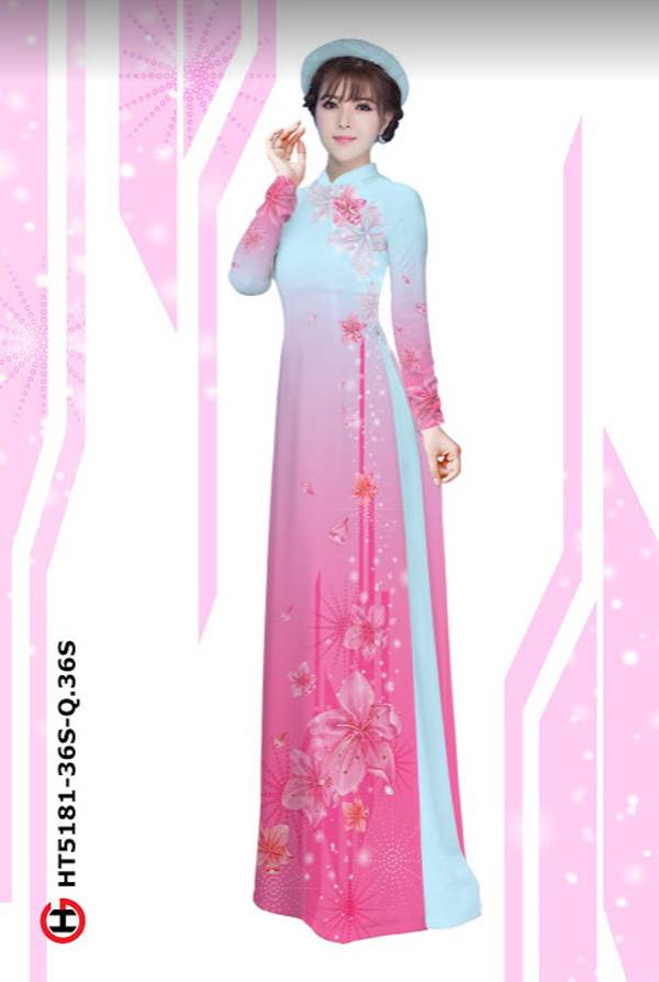 Vải Áo Dài Hoa In 3D thiết kế 2021 AD HT5181
