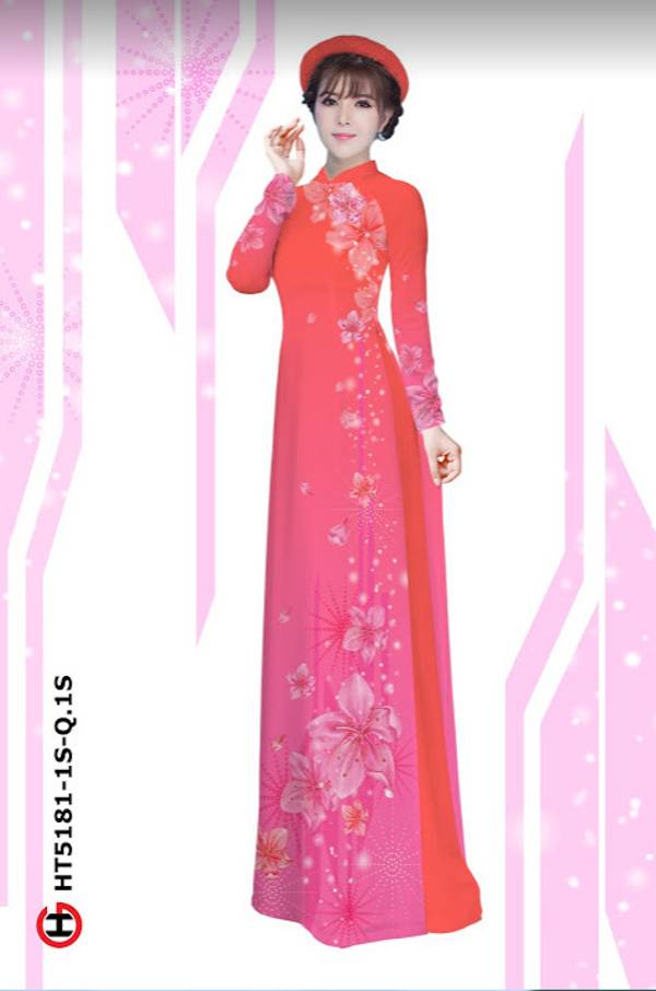 Vải Áo Dài Hoa In 3D thiết kế 2021 AD HT5181