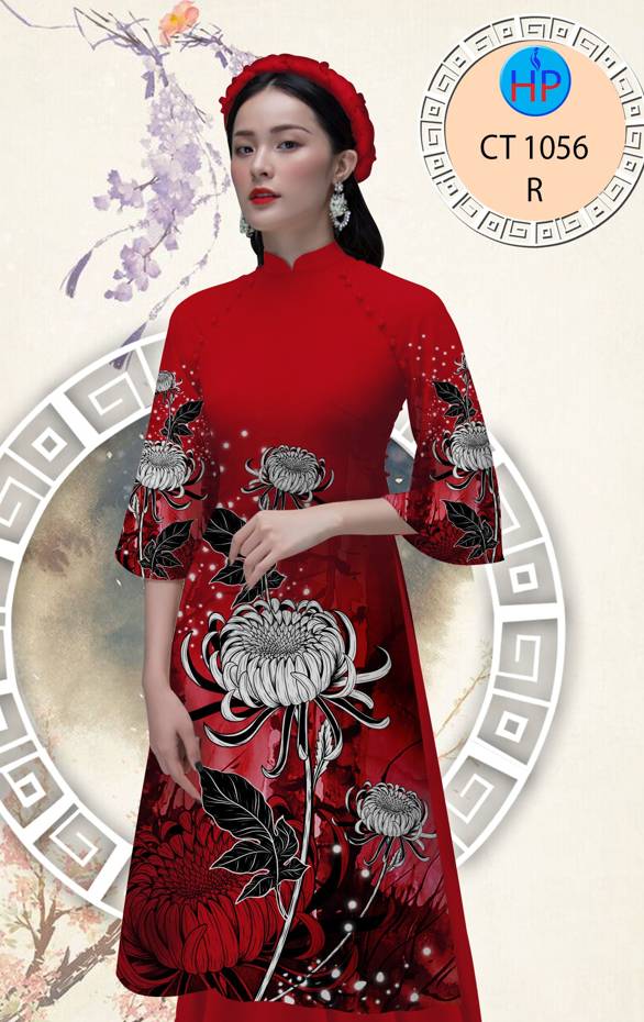 Vải Áo Dài Hoa Cúc mới ra AD CT1056 40 Vải Áo Dài Hoa Cúc mới ra AD CT1056