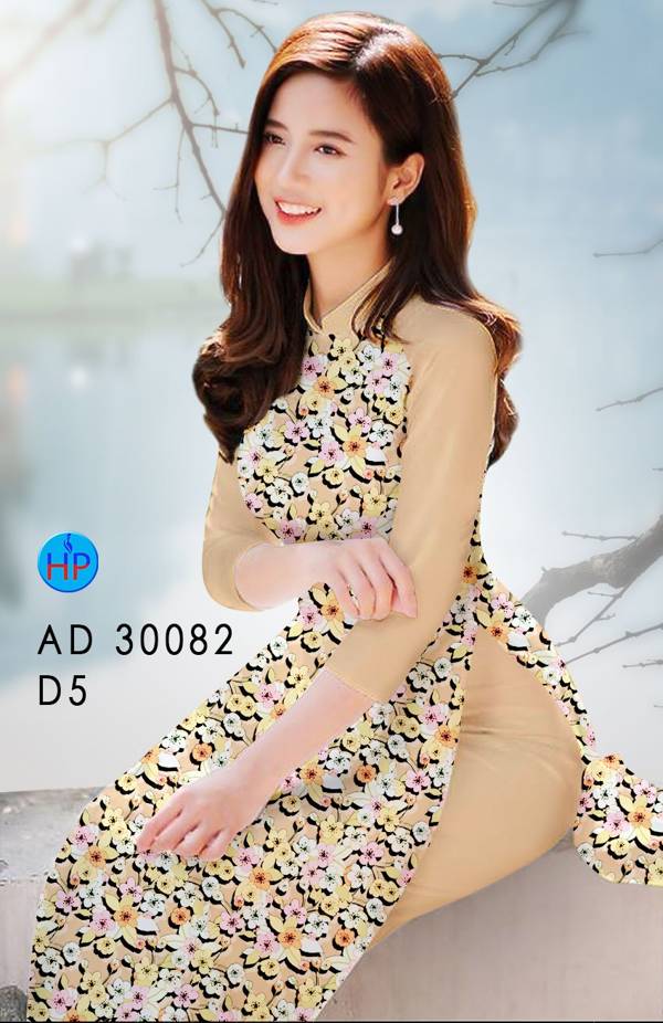 Vải Áo Dài Hoa Đều kiểu mới AD 30082 34 Vải Áo Dài Hoa Đều kiểu mới AD 30082