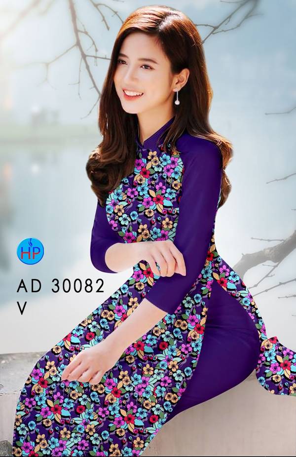 Vải Áo Dài Hoa Đều kiểu mới AD 30082 36 Vải Áo Dài Hoa Đều kiểu mới AD 30082