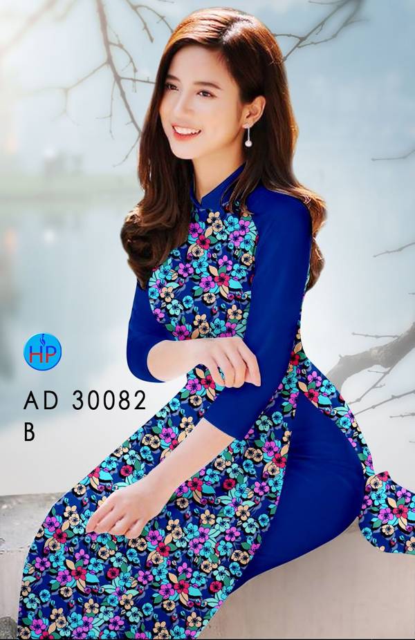 Vải Áo Dài Hoa Đều kiểu mới AD 30082 40 Vải Áo Dài Hoa Đều kiểu mới AD 30082