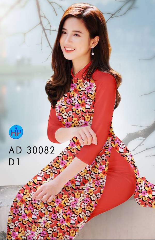 Vải Áo Dài Hoa Đều kiểu mới AD 30082 44 Vải Áo Dài Hoa Đều kiểu mới AD 30082