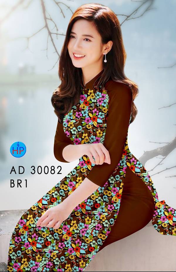 Vải Áo Dài Hoa Đều kiểu mới AD 30082 42 Vải Áo Dài Hoa Đều kiểu mới AD 30082