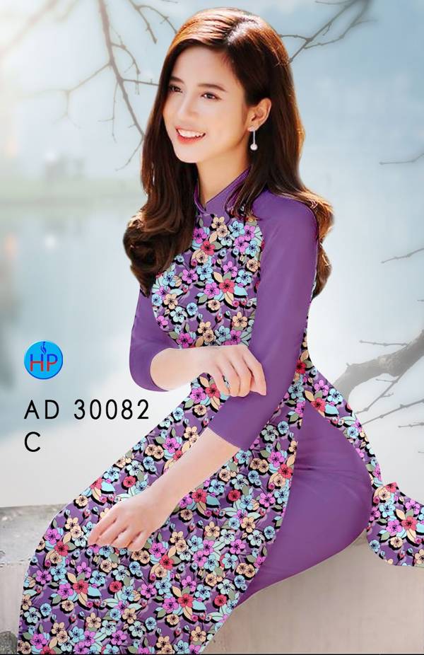 Vải Áo Dài Hoa Đều kiểu mới AD 30082 43 Vải Áo Dài Hoa Đều kiểu mới AD 30082