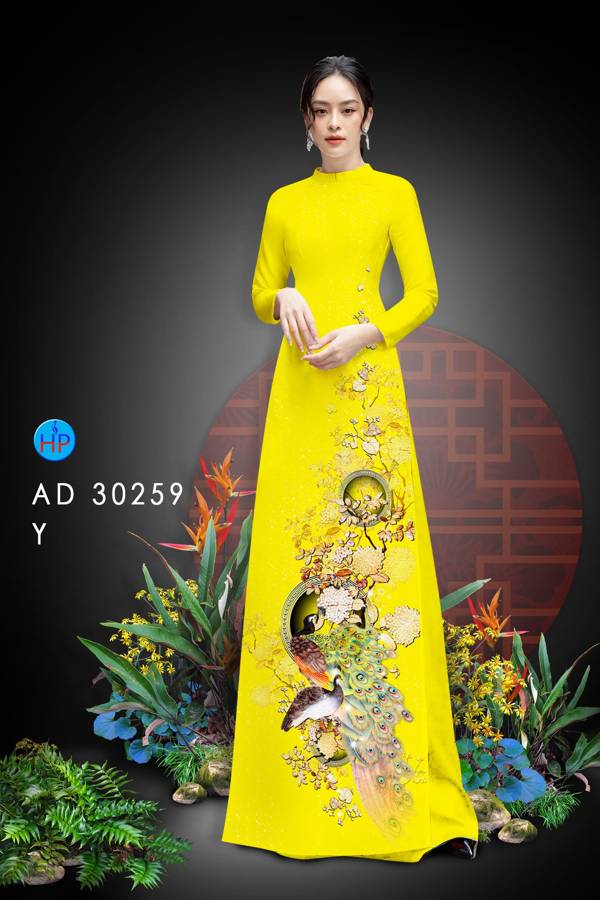 Vải Áo Dài Chim Công thiết kế 2021 AD 30259 32 Vải Áo Dài Chim Công thiết kế 2021 AD 30259