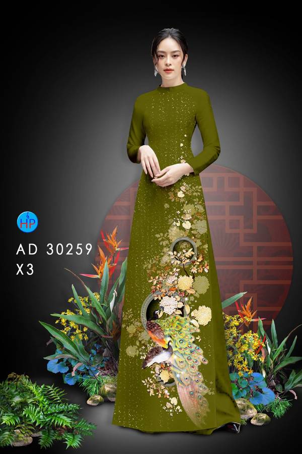 Vải Áo Dài Chim Công thiết kế 2021 AD 30259 30 Vải Áo Dài Chim Công thiết kế 2021 AD 30259