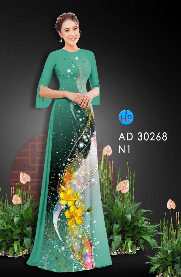 Vải Áo Dài Hoa Mai Vàng thiết kế 2021 AD 30268 40 Vải Áo Dài Hoa Mai Vàng thiết kế 2021 AD 30268