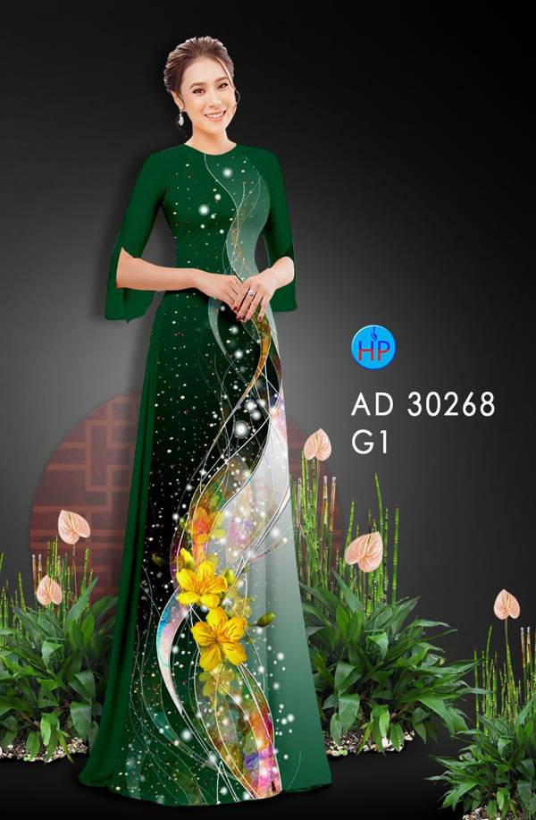 Vải Áo Dài Hoa Mai Vàng thiết kế 2021 AD 30268 52 Vải Áo Dài Hoa Mai Vàng thiết kế 2021 AD 30268