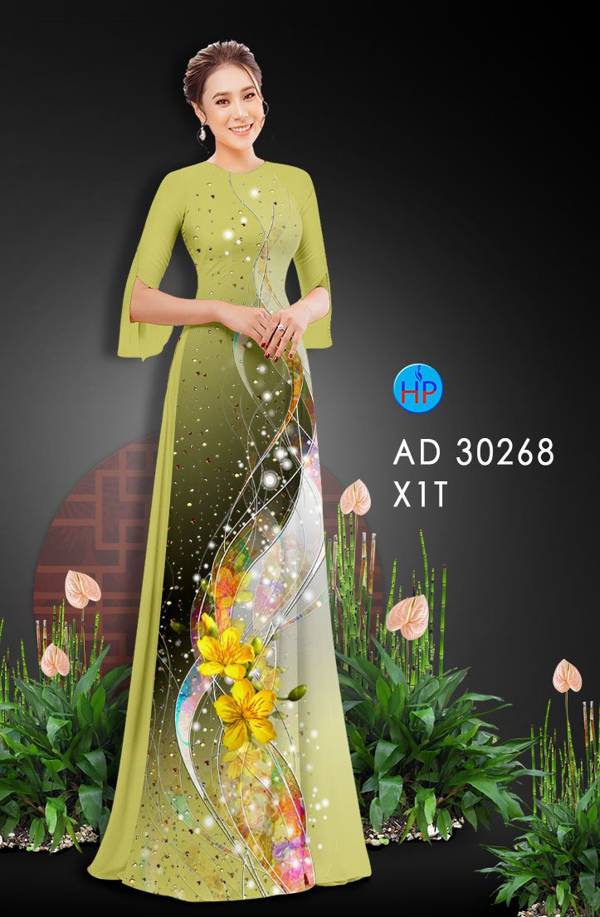 Vải Áo Dài Hoa Mai Vàng thiết kế 2021 AD 30268 54 Vải Áo Dài Hoa Mai Vàng thiết kế 2021 AD 30268