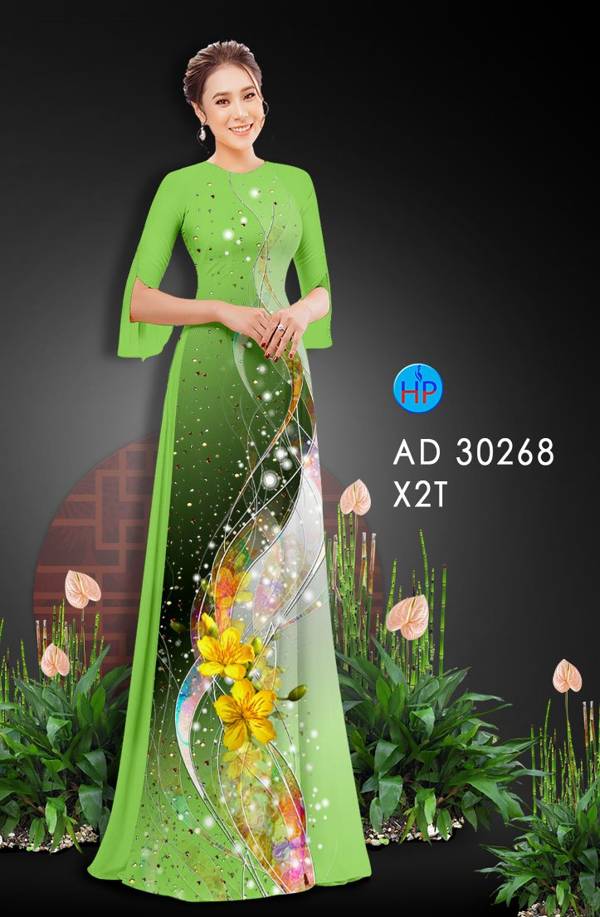 Vải Áo Dài Hoa Mai Vàng thiết kế 2021 AD 30268 55 Vải Áo Dài Hoa Mai Vàng thiết kế 2021 AD 30268