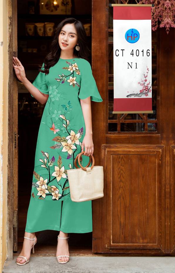 Vải Áo Dài Hoa In 3D thiết kế 2021 AD CT4016 30 Vải Áo Dài Hoa In 3D thiết kế 2021 AD CT4016